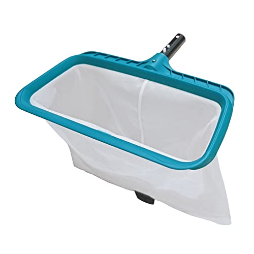 Pool Skimmer Leaf Rake Net, Fine Mesh Deep Nylon Bag (Not Pole) | 17.5" Double Layer Pool Nets, Weight Tab, Swimming Cleaning Tools for Removing Inground & Above Ground Pool Leaves, Debris - size: Pool Rake