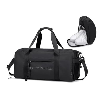 ARCTIC HUNTER AH Small Gym Bag Duffel Bag for Men Women with Shoe Compartment Ideal for Sports,Travel,and Overnight Trips, Athletic Gear Workout Weekender Bags, Black - style: Duffel Bag