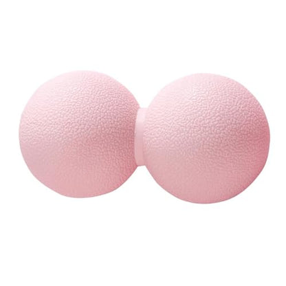 Double Lacrosse & Micro-Elastic Peanut Massage Ball - Myofascial Release Tool for Muscle, Back, Foot, and Physical Therapy, Mobility Roller for Acupressure and Relaxation (Pink) - color: Pink