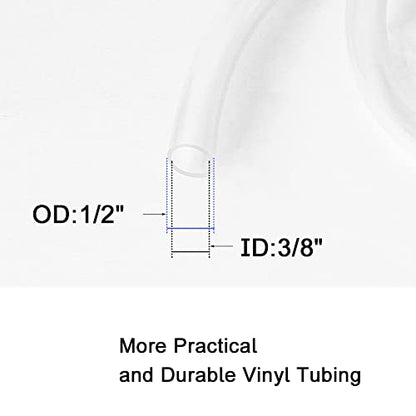 Eoiips PVC Vinyl Tubing, 3/8" ID x 1/2" OD Plastic Industrial Grade Lightweight Clear Hybrid PVC Hose Tube BPA Free Air Hose Line, 10FT - size: 3/8" ID, style: 10FT