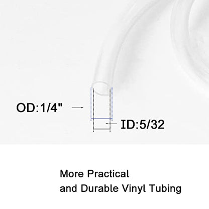 Eoiips 5/32" ID PVC Vinyl Tubing, 5/32" ID x 1/4" OD Flexible Clear Plastic Tubing Industrial Grade Lightweight Hybrid PVC Hose Tube BPA Free Air Hose Line, 10FT - size: 5/32" ID, style: 10FT