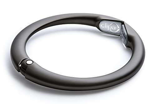 Clipa Bag Hangers The Ring that Opens into a Hook, Closes Automatically | Holds 33 lbs, Needs only 1/2" to Hang a Bag, Easy to Use with One Hand, in 9 available styles, 3 yr Warranty - color: Matte Black