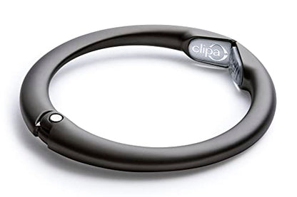 Clipa Bag Hangers The Ring that Opens into a Hook, Closes Automatically | Holds 33 lbs, Needs only 1/2" to Hang a Bag, Easy to Use with One Hand, in 9 available styles, 3 yr Warranty - color: Matte Black