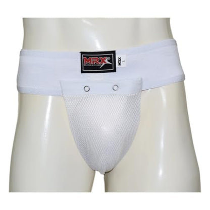 MRX Men's Boxing MMA Groin Guard Plastic Cup Inserted Adult Abdominal Protector - color: White, size: X-Large