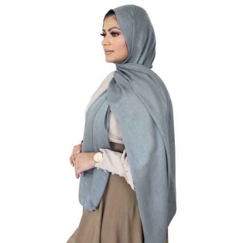Modal Hijab for Women | Headscarf - color: Slate Grey Modal - Plain Hijab