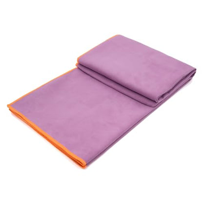 Eunzel Hot Yoga Mat Towel, Ultra-Absorbent Microfiber 72" x 26.5" | Ultra Absorbent Microfiber, Soft Touch Fabric, Quick Dry, Hot Yoga & Pilates, Machine Washable - color: Purple/ Orange