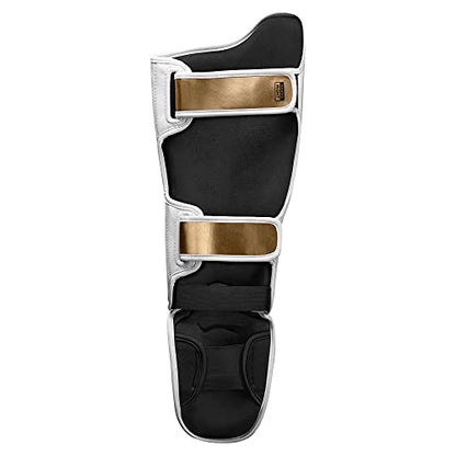 Hayabusa T3 Striking Shinguards - color: White/Gold, size: Large