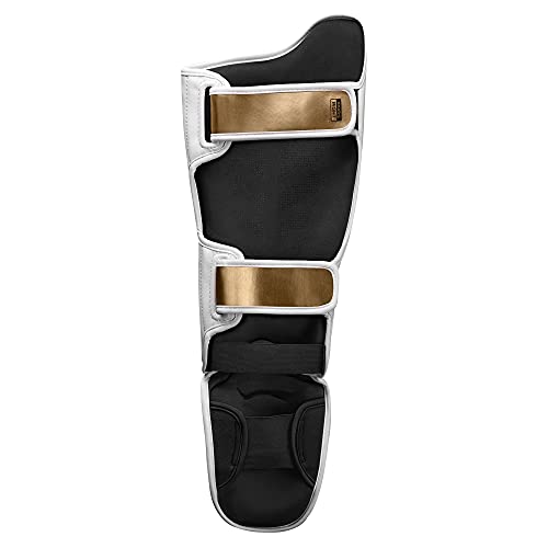 Hayabusa T3 Striking Shinguards - color: White/Gold, size: Medium