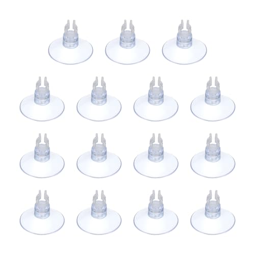Aquarium Suction Cups, Fish Tank Suction Cups Clips Airline Tube Holders Clamps (Plastic, 15Pcs, Clear) for 0.2" Fish Tank Airline Tubing Binding Moss Shrimp Nest, 5x25MM - color: Clear, size: 5x25MM