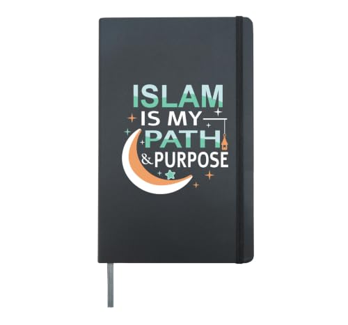 Islam Is My Path & Purpose Symbol Muslim Sign Religion Men Hardcover Journal, Black