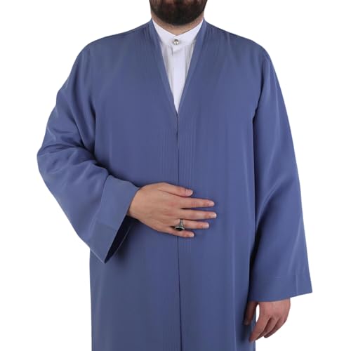 VHD Namaz Jubba for Men, Muslim Prayer Robe, Jubbah for Man, Imam Thobe - color: Blue, size: Small