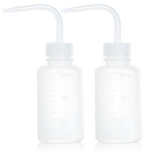 Melphoe Tattoo Wash Bottle Squeeze, 2Pcs 150ml Water Squirt Bottle Succulent Watering, Safety Rinse Watering Tools, Tattoo Supplies, Irrigation Sprinkling Can Wash Plant (White) - color: White, size: 5 Ounces