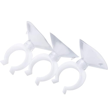 ZCZQC 6PCS Aquarium Suction Cup Clips Air Tube Clamps Plastic Transparent 23mm Specialized for Fixing Thermometers on Fish Tank Glass Surfaces Air Tube Installation Suction Cups