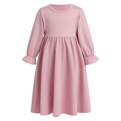 FYMNSI Newborn Baby Girls Muslim Abaya Dress and Hijab 2PCS Islamic Dubai Outfits Eid Ramadan Maxi Prayer Dresses Kaftan - color: Pink, size: 6-12M