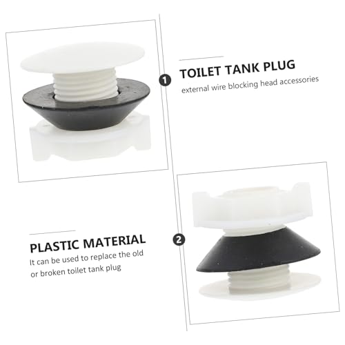 KALLORY Toilet Tank Plug 1/2 Inch Plastic Water Tower Plug Replacement with Airtight Seal for Toilet Tanks Fish Tanks Buckets 2 Pack Bathroom Accessories