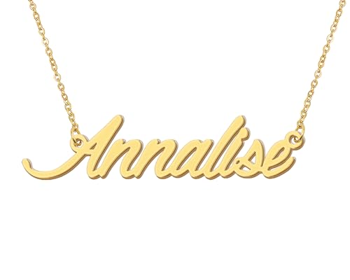 Aoloshow Personalized Name Necklace Custom Any Name Necklaces Jewelry for Womens New Mom Bridesmaid Gift - style: Gold - Annalise