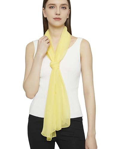 PANTONIGHT Long Chiffon Sheer Scarf For womens - color: 056 Plain