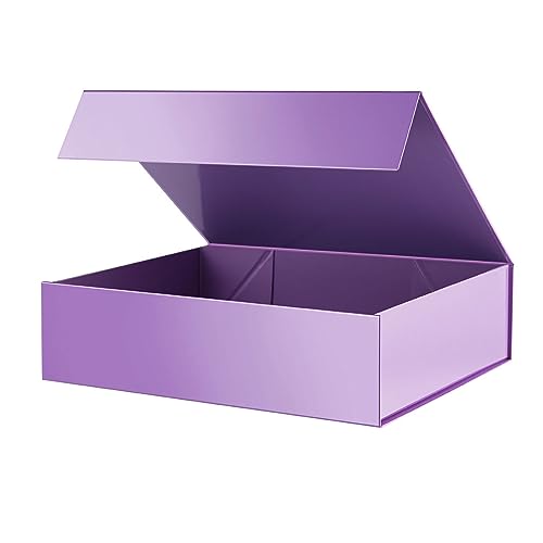 PACKHOME Large Purple Gift Box 13.5x10x3.5in Magnetic Lid for Shirt - color: 13x9.7x3.4 Inch-Purple-Pack of 1