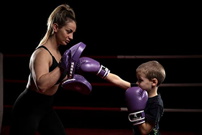 Kruzak Boxing Gloves for Kids 5-10 Years Training, Sparring, Kickboxing, Muay Thai, Martial Arts & MMA Fighting - Boys & Girls Punch Bag Mitts Training - color: Purple, size: 8 oz