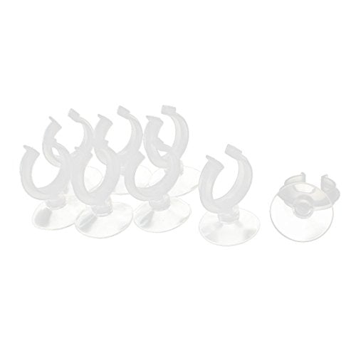 uxcell Aquarium Fish Tank Tube Heater Clip Holder Suction Cup 8Pcs Clear