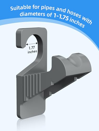 SHAPON 2Pcs Swimming Pool Pipe Holders, Above Ground Pool Accessories Compatible with Intex Pools, Pool Hose Support Bracket – Prevents Pipe Sagging for Pool Accessories | UV-resistant plastic, fits 0.95-1.75 in outlets, hook-on design, includes 5 zip tie