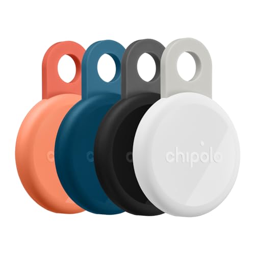 Chipolo Loop - Rechargeable Bluetooth Tracking tag - 4 Pack - color: 4 Pack (Charcoal, Chalk, Navy, Coral)