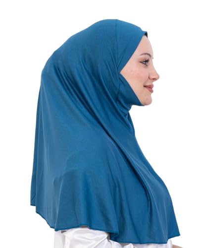 Prien Easy To Wear Hijab For Women, Muslim Instant Turban With Niqab, Islamic Clothes, Soft Scarf For Prayer, Abaya, Khimar - color: Turquoise