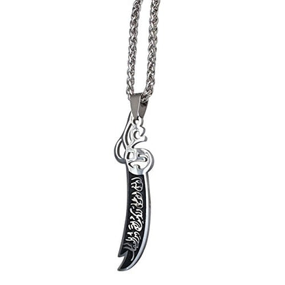 ZKDC Islam muslim Zulfiqar Sword of Imam Ali stainless steel 60 cm chain necklace jewelry