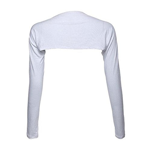 YEESAM Bolero Shrugs for Women Long Sleeve Arm Sleeves Hijab Accessories One Size - color: White