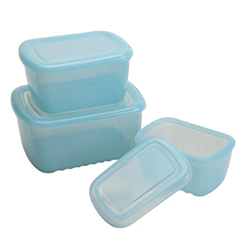 3-Piece Silicone Food Storage Containers Reusable Box Bento 9.2oz 18.3oz 33.8oz Lunch Leftovers Meal Prep Container for Vegetables Fruits Meat Fish Grains Store
