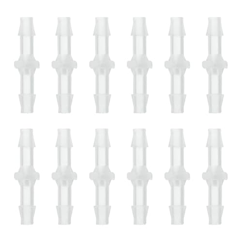 uxcell 12Pcs Plastic Hose Barb Fitting, 5/32" x 5/32" Barb Pipe Connectors Hose Fitting Adapter Splicer Mender Adapter Union for Fuel Gas Liquid Air Hose Repair - size: 5/32" x 5/32"
