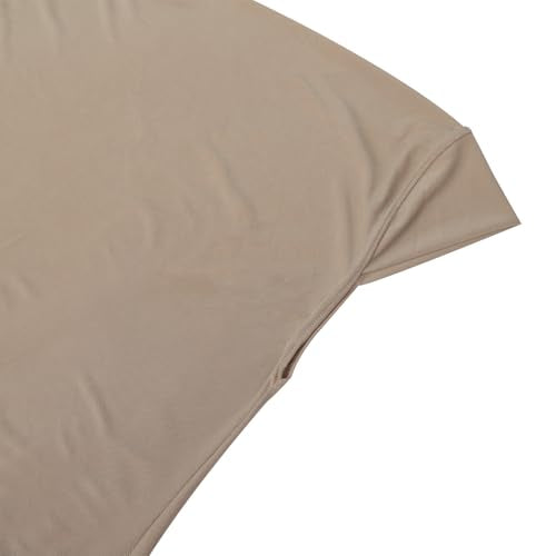 BXT Long Khimar Hijab Women One-Piece Full Cover Prayer Scarf Soft Jersey Muslim Headscarf Solid Color Islamic Ramadan Turban - color: Khaki