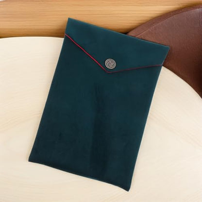 Cabilock Chinese Style Scriptures Bag Small Velvet Pouch Bible and Quran Storage Case Soft Protective Religious Text Holder for Travel and Daily Use