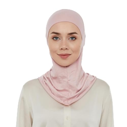 ihvan online, Hijab Undercap, Full Neck Coverage Under Scarf Hijabs, Head Coverings for Women, Muslim Stretchy Sports Turban - color: Pink