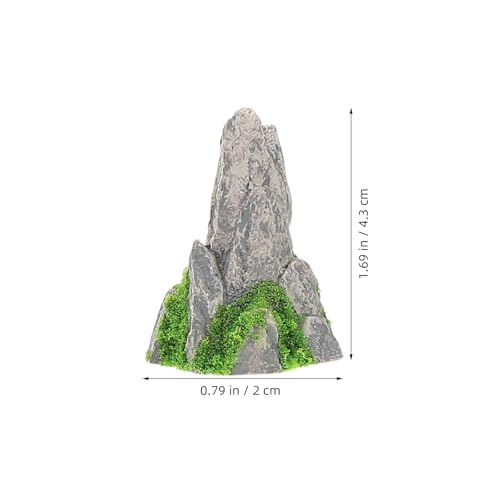 Veemoon 14 Pcs Miniature Rockery Ornaments, 1.69 Inch Grey Resin Stone, Fish Tank Aquarium Fairy Garden Bonsai Terrarium Landscape Decor