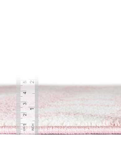Rugs.com Whimsy Kids Collection Rug – 4x6 Pink Medium-Pile Rug Perfect for Entryways, Kitchens, Breakfast Nooks, Accent Pieces - color: Pink, size: 4' x 6'