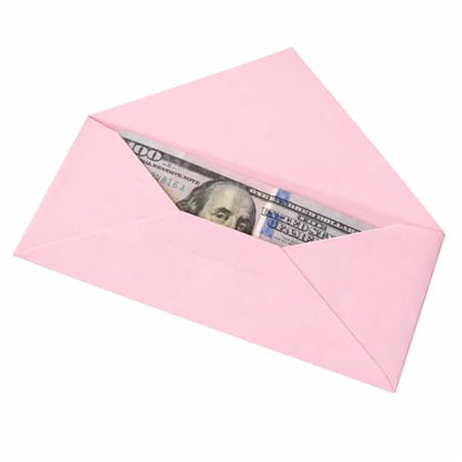 Money Envelopes – V-Flap Foil Border Luxury Gifting Money Envelopes (3" x 7") – Perfect for Weddings, Invitations, Baby Showers, Photos, Graduations, and Birthdays (Pink) - color: Pink