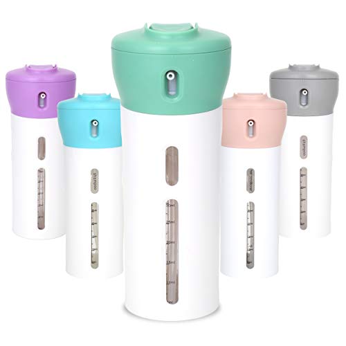 Travigo 4-in-1 Travel Dispenser Bottle, TSA Approved, Leak Proof, Four Reusable 1.4 oz. (40 mL) Toiletry Containers for Shampoo, Conditioner, Soap, Lotion, Skincare (Green) - color: 1 Dispenser (Green)