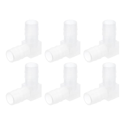uxcell 3/8" 90 Degree Elbow Hose Barb, 6pcs L-Shaped Aquarium Air Valve Connector Tubing for Fish Tank Pond Air Line - size: 3/8 Inch