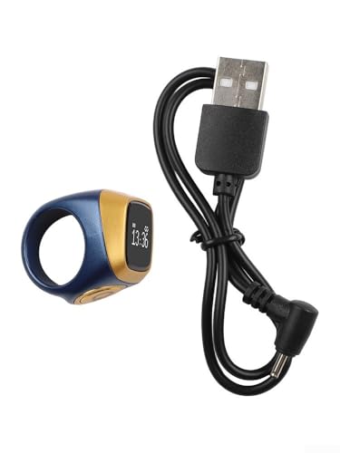 IQibla Smart for Zikr Ring with Digital Counter, Vibration Reminder, for OLED Display, 40mAh Battery and Prayer Time Alerts for Muslims, Black(18mm blue) - size: 18mm blue