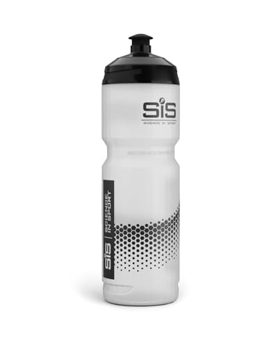 Science in Sport Water Bottle w/Easy Mixing | Clear Squeeze Water Bottle w/Running Lockable Valve - 27 Fluid Ounce