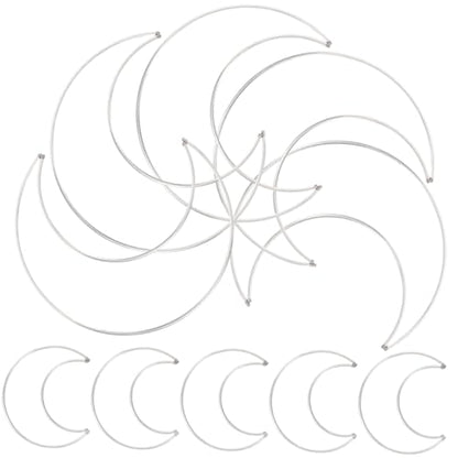 10Pcs Moon Shaped Dreamcatcher Rings DIY Craft Metal Hoop for Handmade Decorations Includes Small Large Crescent Wire Frames for Wreaths Windchimes Macrame Wall Art Smooth Material