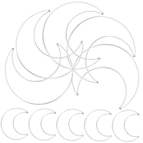 10Pcs Moon Shaped Dreamcatcher Rings DIY Craft Metal Hoop for Handmade Decorations Includes Small Large Crescent Wire Frames for Wreaths Windchimes Macrame Wall Art Smooth Material