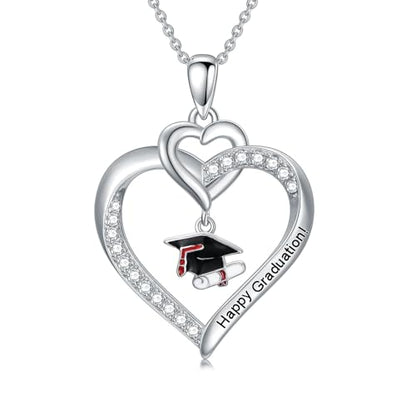 Graduation Gifts for Women 925 Sterling Silver Compass/Graduation/Vet/Cross/Stethoscope Necklace for Women - color: Graduation-2025-2