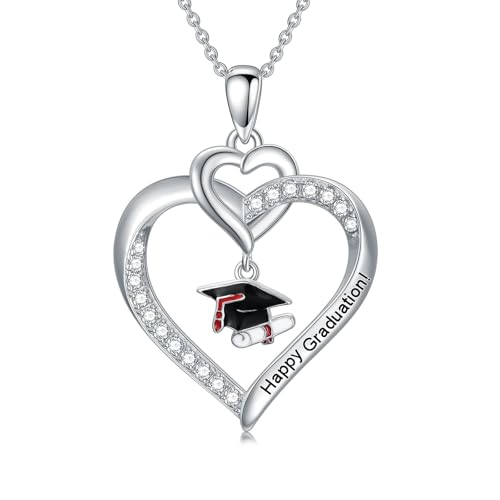Graduation Gifts for Women 925 Sterling Silver Compass/Graduation/Vet/Cross/Stethoscope Necklace for Women - color: Graduation-2025-2