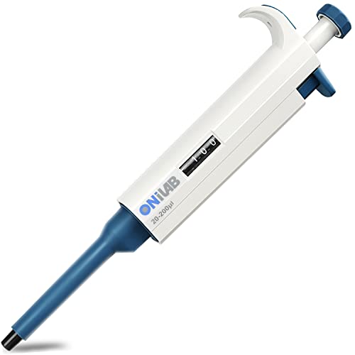 ONiLAB Single Channel Adjustable Pipettor, Micropipette 20-200μL | Ergonomic Design,Clear Volume Display,Adjustable Volume Control,Precise Liquid Handling,Autoclavable - size: 20-200ul