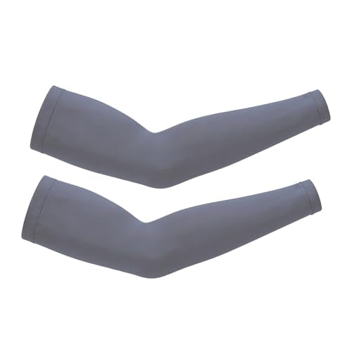 UV Sun Protection Cooling Compression Arm Sleeves for men women - color: Grey