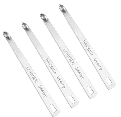 4 PCS 1/64 Teaspoon(1/64 Tsp | 0.083 mL | 0.083 cc) Single Measuring Spoon, Small Measuring Spoon Only, Stainless Steel Mini Measuring Spoons for Cooking - size: 1/64 Teaspoon