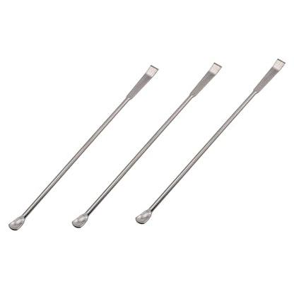 3PCS 150mm/5.9 inch Laboratory Stainless Steel Sampling Reagent Spoon Silver Mixing Scraper Suitable for Home Science School Use