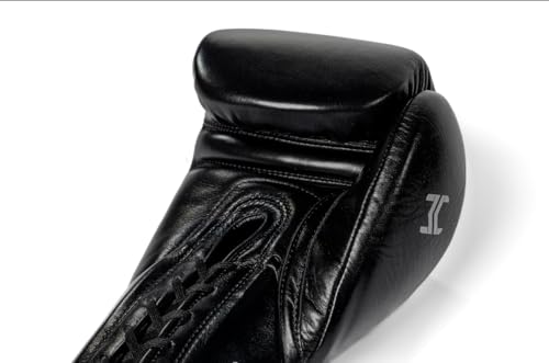 HIT N MOVE All Day Pro Balance Sparring and Bag Boxing Gloves LACE UP, Boxing Gloves Men & Women, Boxing Equipment, Sparring & Bag Gloves for Boxing, Kickboxing, Muay Thai, MMA - color: Black, size: 12 OZ